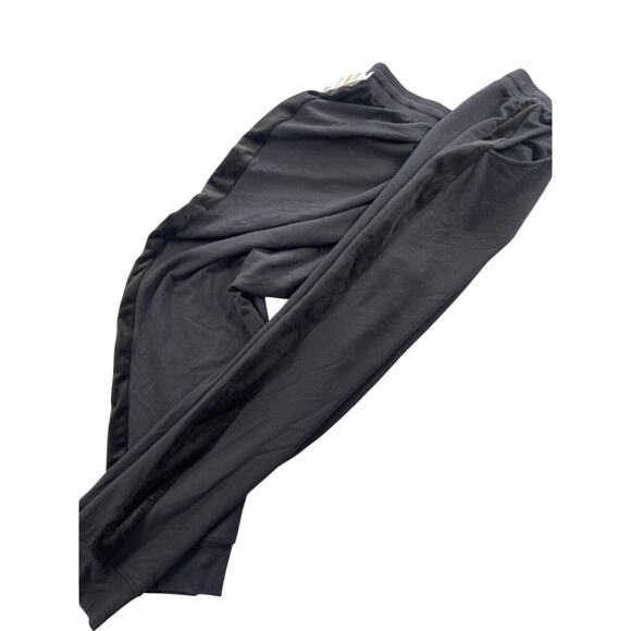 Ideology Joggers 3X Black Rayon Knit with Velour Tuxedo Stripe Pants Inseam 28" - Picture 3 of 10